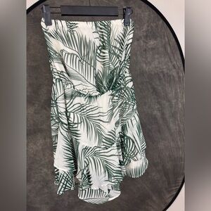 Express Strapless Palm Print Romper Shorts Jumper Size S